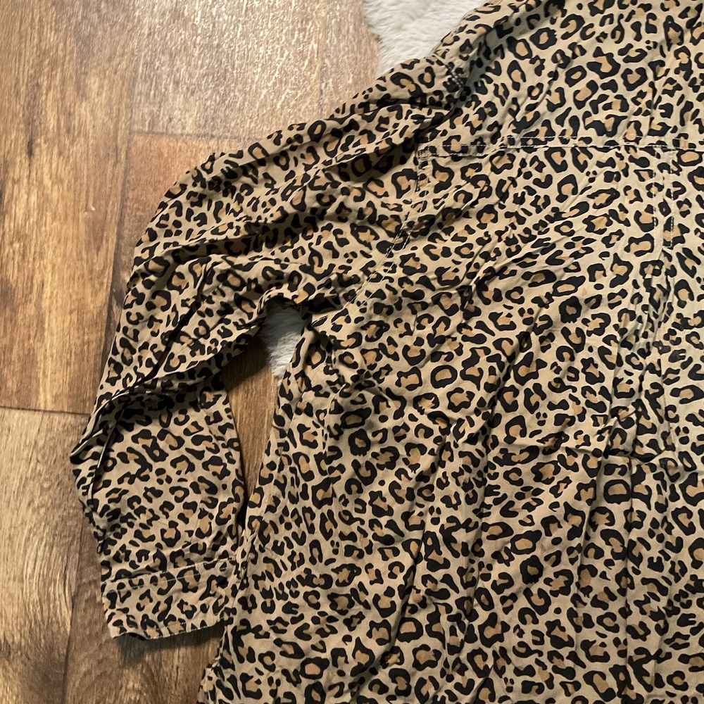 Beach Lunch Lounge Leopard/Cheetah Print Button Front Top Size X-Large Blouse - Picture 10 of 11